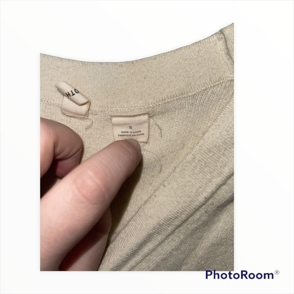 ANTHROPOLOGIE MOTH Cream Ivory Striped Back Mixed Media Swing Cardigan Sweater S - Picture 10 of 10